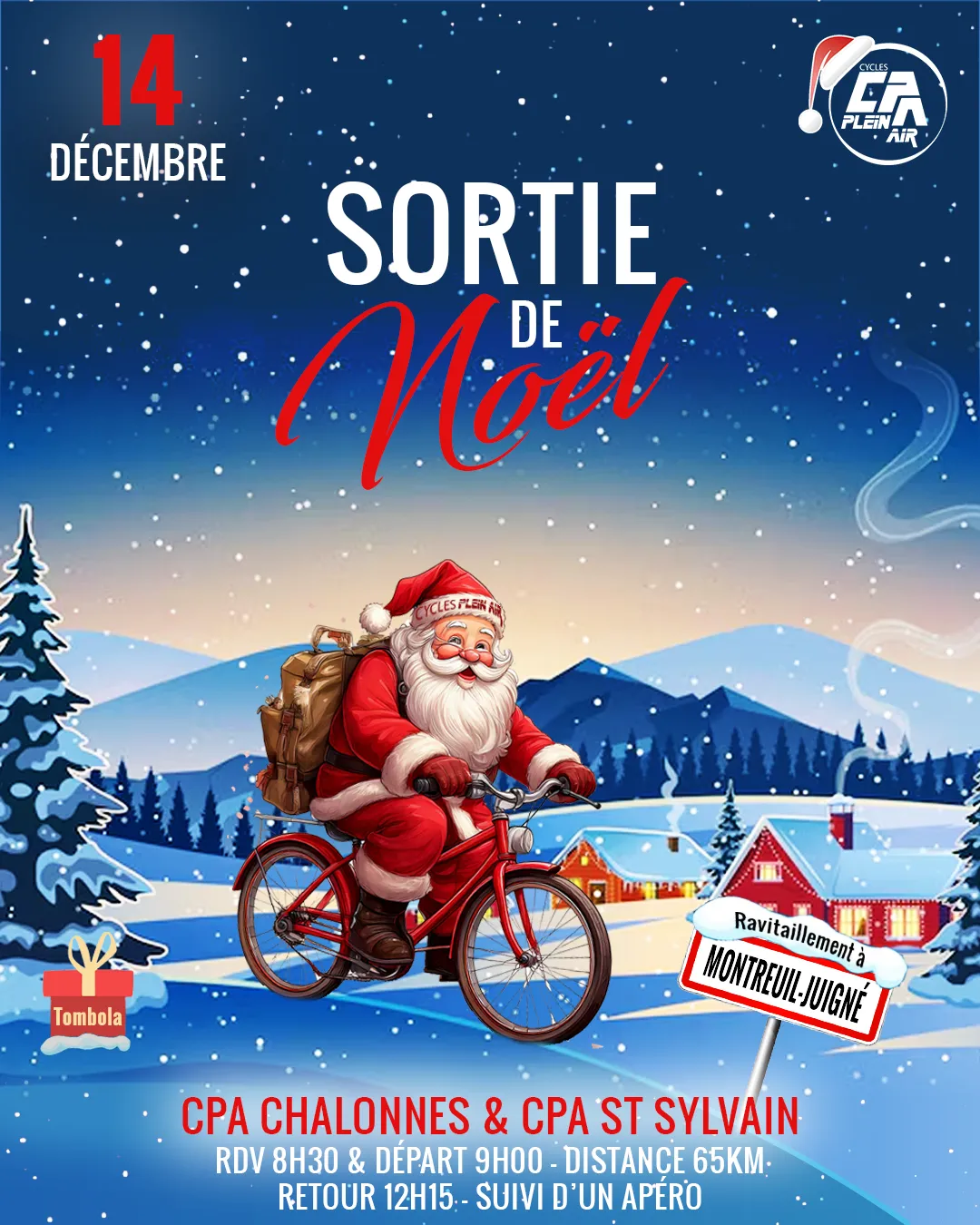 Affiche sortie velo noel